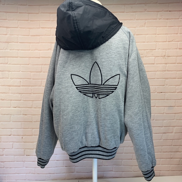 adidas Other - ADIDAS VTG Reversible Jacket Black Gray Logo M